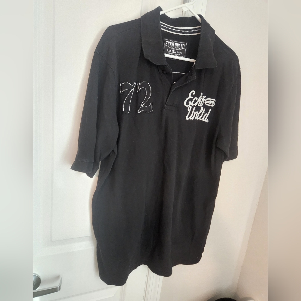 Ecko Unlimited Black Men's Polo Shirt Vintage